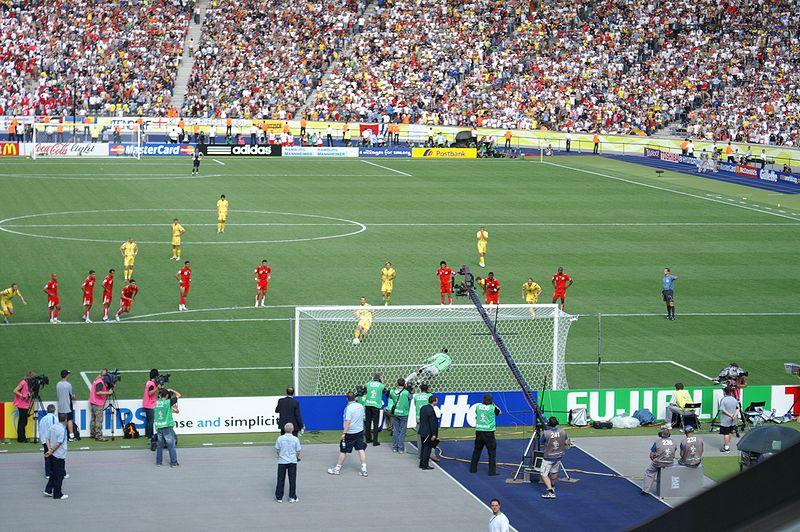 Andriy Shevchenko converts from the spot for Ukraine against Tunisia, 23 June 2006 — weeks after his final goals in rossonero and weeks before Chelsea's money took him away.