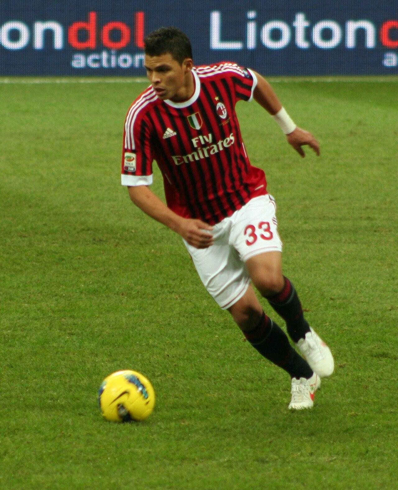 Thiago Silva in the rossonero shirt during Milan v Siena at the Stadio Giuseppe Meazza, 17 December 2011 — the champions level with Juventus at the top of Serie A in the December of their title defence.