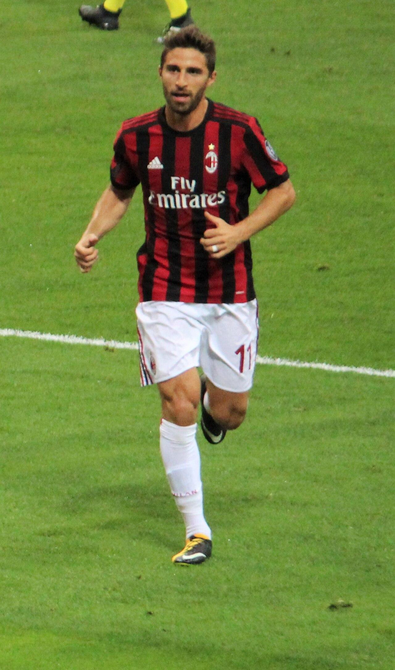 Fabio Borini in the rossonero shirt, 17 August 2017 — one of ten men bought in the first, frantic summer of Chinese ownership, after Silvio Berlusconi's thirty-one years at Milan ended that April.
