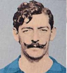 Attilio Trerè in Milan colours — the club's stalwart half-back of the era, a rossonero from 1904 to the mid-1910s. Period portrait dated on Commons to the first decade of the 1900s.