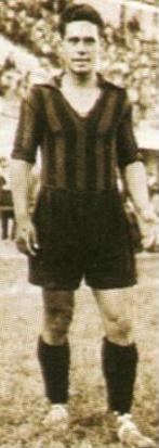 Rodolfo Ostromann in the rossonero shirt — the Austrian-born forward was one of the attacking options in Herbert Burgess's Milan of the mid-1920s, including the 1926-27 campaign.