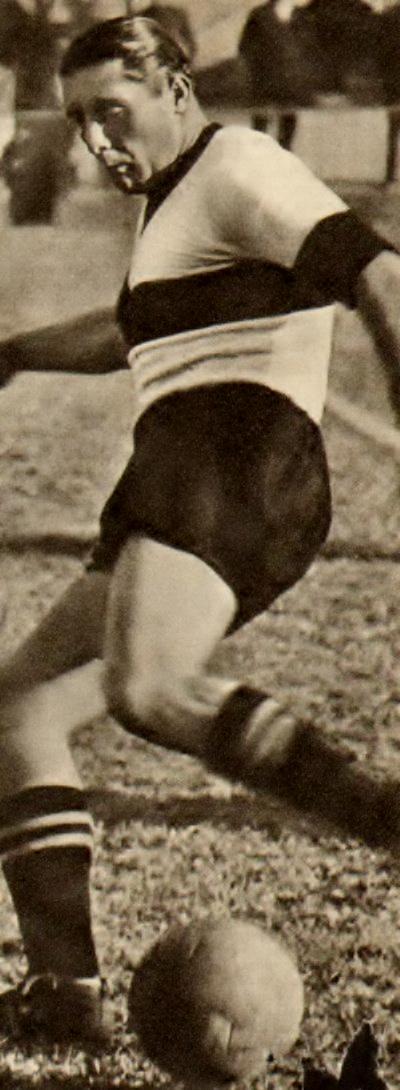 Giuseppe Meazza in action in the 1940-41 season — Italy's greatest pre-war footballer, crossing the derby divide from Inter to wear the rossonero shirt in the war years.