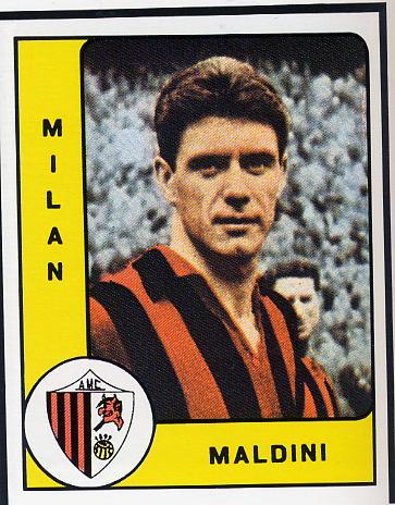 Cesare Maldini in the Milan shirt, 1961 — the elegant libero from Trieste, Rocco's captain and cornerstone of the 1961-62 scudetto defence.