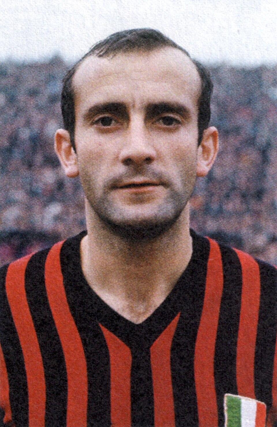 Giovanni 'Basletta' Lodetti, photographed in the 1960s — the selfless midfield runner who, in his own words, 'was the one who ran for Rivera', a fixture of Milan's engine room through the middle of the decade.