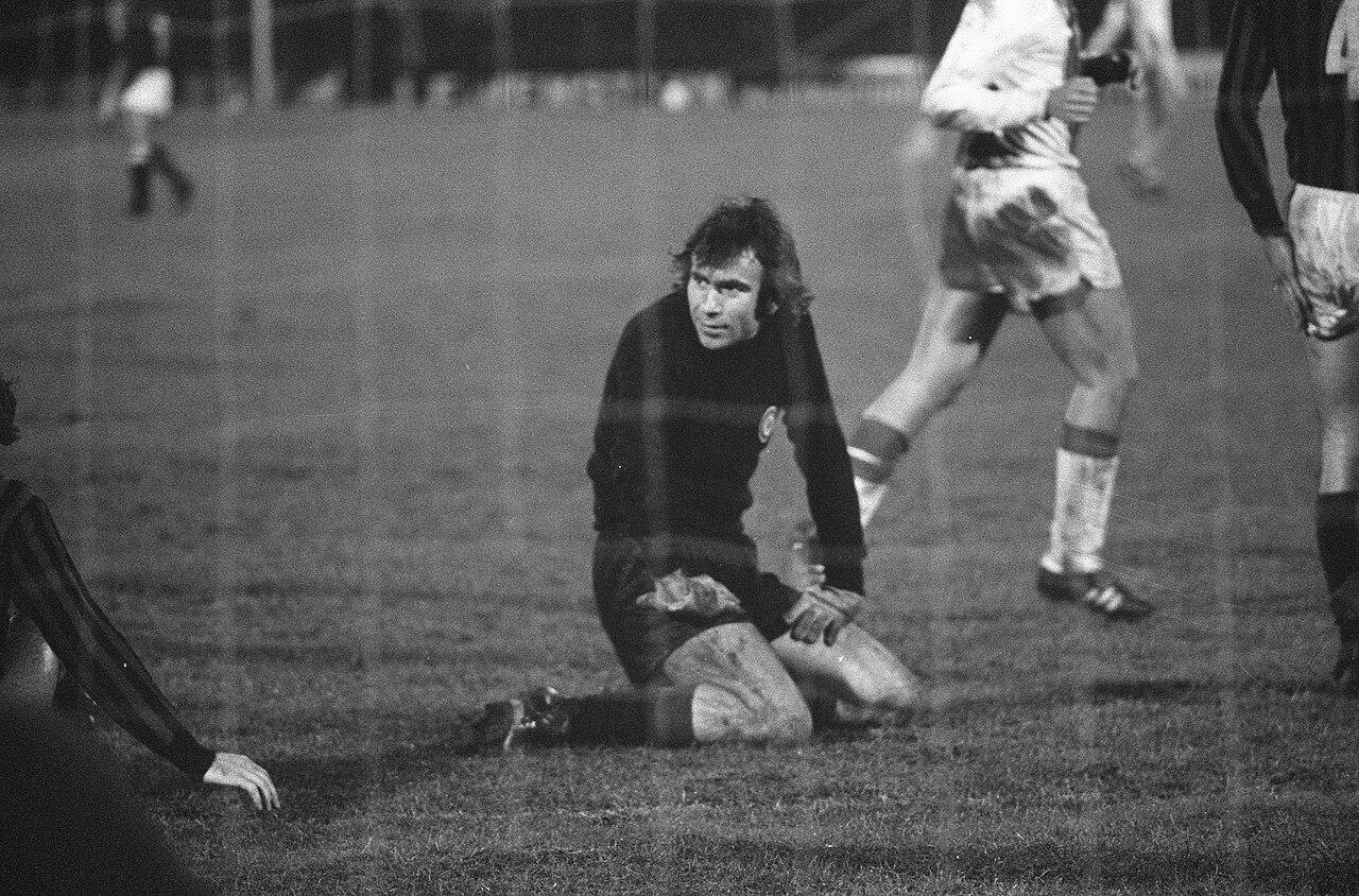 Milan goalkeeper Villiam Vecchi, beaten six times at the Olympisch Stadion in Amsterdam, 16 January 1974 — Ajax's 6-0 in the European Super Cup second leg remains the heaviest defeat of an Italian side in a UEFA competition final.