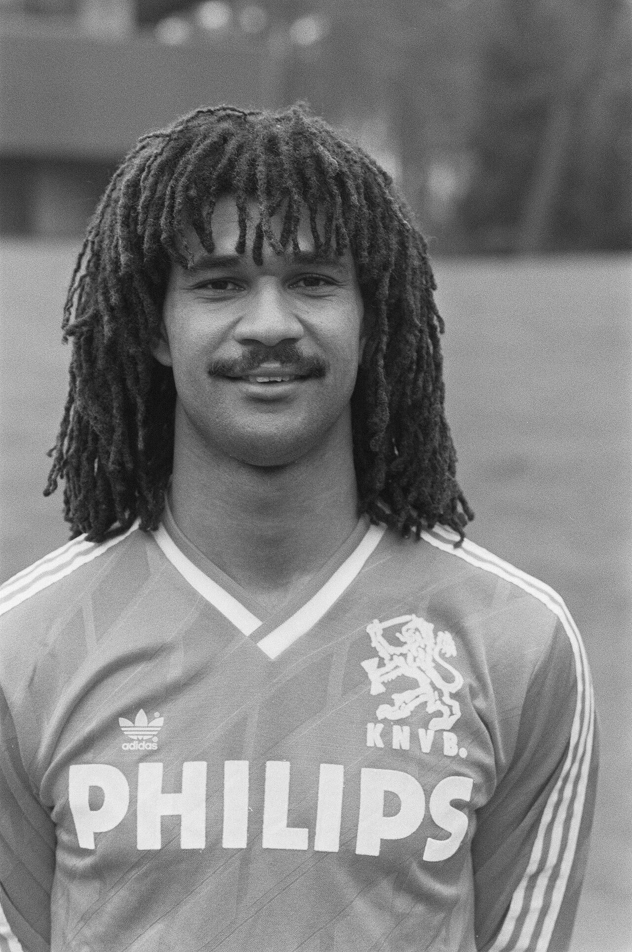 Ruud Gullit on Dutch national team duty, 21 March 1988. Berlusconi's world-record signing and the reigning Ballon d'Or was, that very spring, dragging Sacchi's Milan past Maradona's Napoli to the 1987-88 scudetto — the eleventh title, and the first roar of the new Milan.